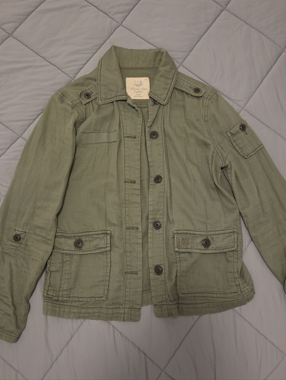 Vintage American Eagle Outfitters Olive Green Utility Jacket